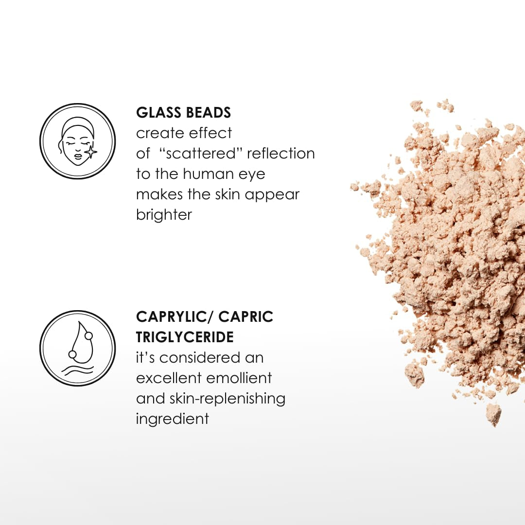 Glass Powder 0.4 Oz, Skin Perfecting Loose Face Powder, Creamy Formula for a Natural Luminosity Glow, Finishing Powder for a Flawless Skin Look, Setting Powder